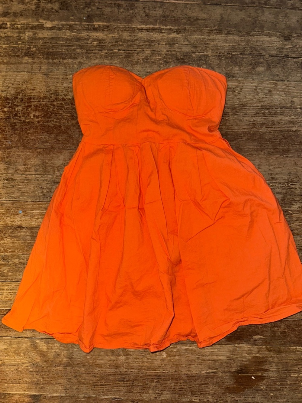 Unk Strapless Bright Orange Sundress